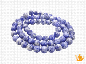 6mm Matte Denim Lapis Round Beads 15.5" natural [6b27m]