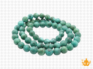 6mm Matte Green Turquoise Round Beads 15.5" stabilized [6d22m]