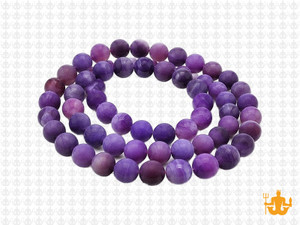 6mm Matte Purple Banded Agate Round Beads 15.5" dyed [6f24m]