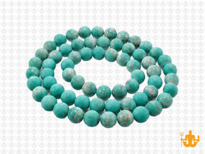 6mm Matte Green Sea Sediment Round Beads 15.5" dyed [6r55gm]