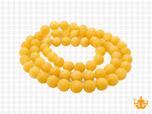 6mm Matte Yellow Chalcedony Round Beads 15.5" dyed [6b92m]