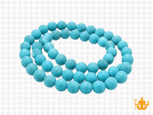 6mm Matte Blue Turquoise Round Beads 15.5" stabilized [6d24m]