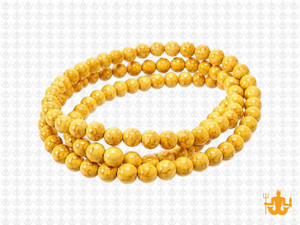 4mm Yellow Magnesite Round Beads 15.5" [4ty]