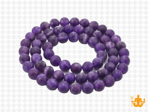 6mm Matte Amethyst Round Beads 15.5" dyed [6d11m]