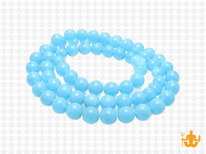6mm Polish & Matte Aqua Quartz Round Beads 15.5" synthetic [6x30]