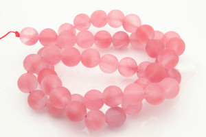 6mm Matte Cherry Quartz Round Beads 15.5" synthetic [6a41m]