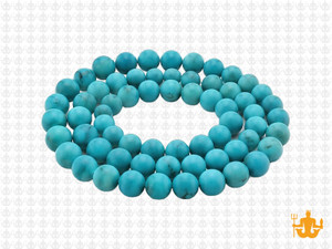 6mm Matte Tibetan Turquoise Round Beads 15.5" stabilized [6c66m]