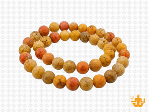6mm Matte Yellow Fire Agate Round Beads 15.5" heated [6f17ym]