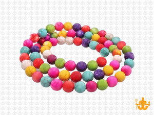 6mm Matte Mix Magnesite Round Beads 15.5" [6txm]