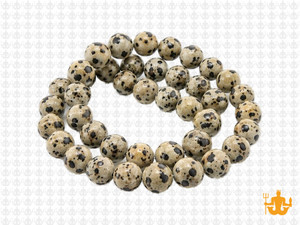 8mm Matte Dalmatian Jasper Round Beads 15.5" natural [8b23m]