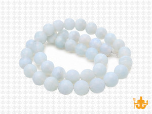 8mm Matte Moonstone Opalite Round Beads 15.5" synthetic [8a43m]