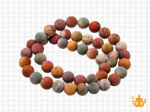 8mm Matte Red Creek Jasper round beads 15.5" natural [8r38am]