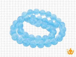 8mm Matte Aquamarine Round Beads 15.5" synthetic [8a34m]