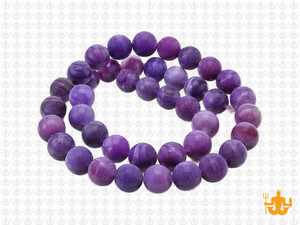 8mm Matte Purple Banded Agate Round Beads 15.5" dyed [8f24m]