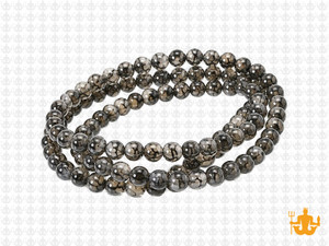 4mm Black Fire Agate Round Beads 15.5" natural [4f17]