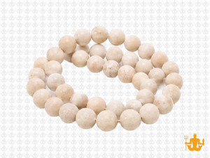 8mm Matte River Fossil Round Beads 15.5" natural [8c34m]