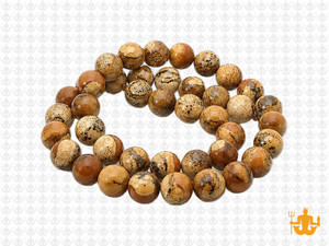 8mm Matte Picture Jasper Round Beads 15.5" natural [8b26m]