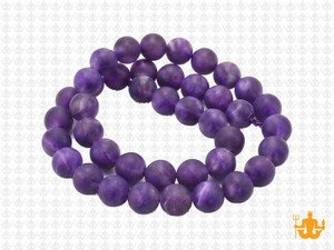 8mm Matte Amethyst Round Beads 15.5" dyed [8d11m]