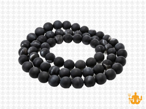 6mm Matte Black Agate Round Beads 15.5" Natural [6f16m]
