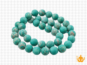 8mm Matte Green Sea Sediment Round Beads 15.5" dyed [8r55gm]