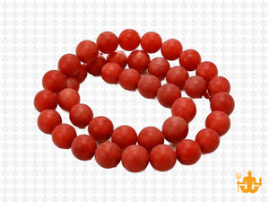8mm Matte Red Agate Round Beads 15.5" heated [8f10m]
