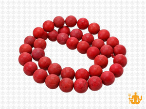 8mm Matte Red Magnesite Round Beads 15.5" [8trm]