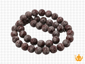 8mm Matte Brown Snowflake Round Beads 15.5" natural [8b4m]