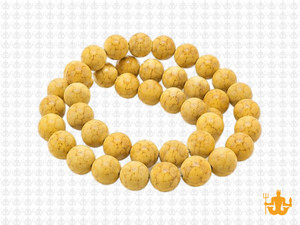 8mm Matte Yellow Magnesite Round Beads 15.5" [8tym]