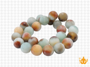 10mm Matte Gold Black Amazonite Round Beads 15.5" natural [10r36m]