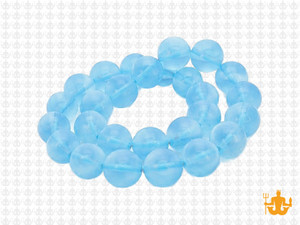 10mm Matte Aquamarine Round Beads 15.5" synthetic [10a34m]