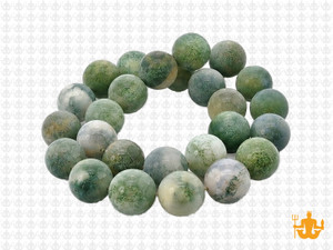 10mm Matte Moss Agate Round Beads 15.5" natural [10d3m]