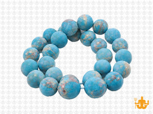 10mm Matte Blue Sea Sediment Round Beads 15.5" dyed [10r55bm]