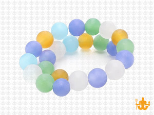 10mm Mix Quartz Matte Round Beads 15.5" synthetic [10x4]