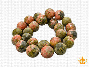 10mm Matte Unakite Round Beads 15.5" natural [10b21m]