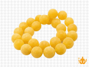 10mm Matte Yellow Chalcedony Round Beads 15.5" dyed [10b92m]