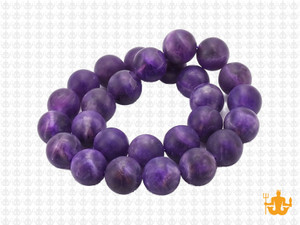10mm Matte Amethyst Round Beads 15.5" dyed [10d11m]