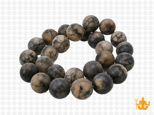 10mm Matte Black Fire Agate Round Beads 15.5" dyed [10f17m]