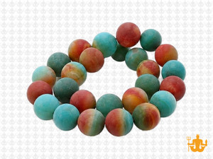 10mm Matte Rainbow Agate Round Beads 15.5" dyed [10f19m]
