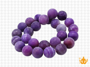 10mm Matte Purple Banded Agate Round Beads 15.5" dyed [10f24m]