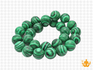 10mm Matte Green Malachite Round Beads 15.5" synthetic [10r37m]