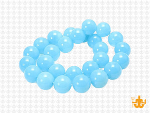 10mm Polish & Matte Aqua Quartz Round Beads 15.5" synthetic [10x30]