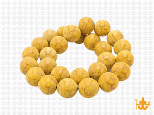 10mm Matte Yellow Magnesite Round Beads 15.5" [10tym]