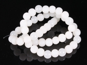12mm Polish & Matte White Obsidian Round Beads 15.5" [12x33]