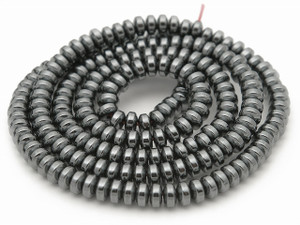 4mm Hematite Rondelle Beads 15.5" synthetic [h7]