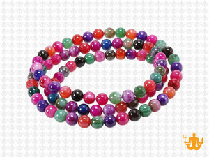 4mm Mix Banded Agate Round Beads 15.5" dyed [4f29]