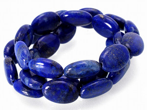 13x18mm Lapis Lazuli Puff Oval Beads 15.5" dyed [m313]