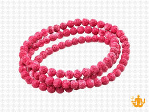 4mm Volcano Pink Lava Round Beads 15.5" dyed [4kf]