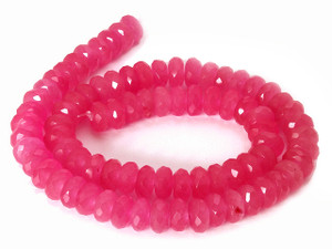 8mm Red Jade Faceted Rondelle Beads 15.5" dyed [sc3b76]