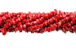 8mm Red Sea Coral Nugget Beads 15.5" dyed [k11]