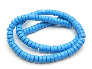 6mm Blue Turquoise Heishi Beads 15.5" stabilized [t3b6h]